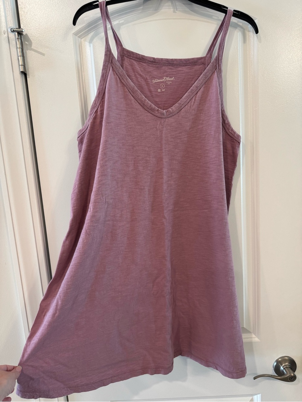 Mauve V-Neck Spaghetti Strap Tank Dress